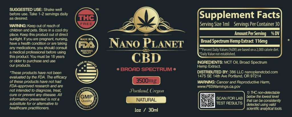 broad spectrum cbd tincture 3500mg