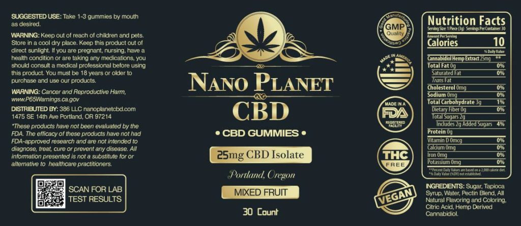 CBD Gummies 25mg 30ct