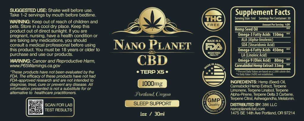 sleep support cbd terp x5
