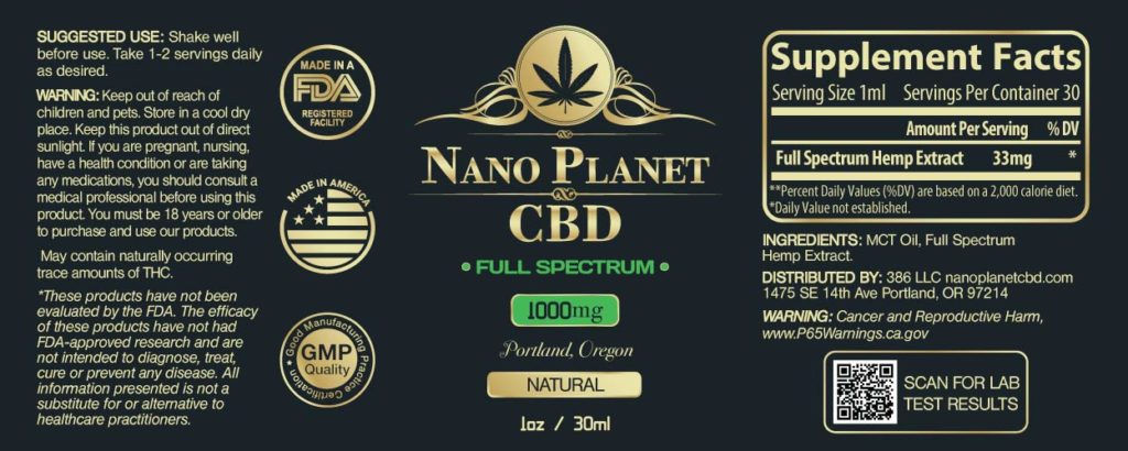 full spectrum tincture 1000mg