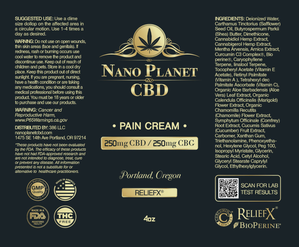cbd cbg pain relief topical